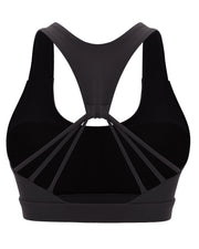 High Impact Strappy Criss Cross Sports Bras in Black