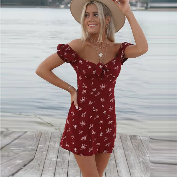 Dressystar Red Women Cap Sleeve Summer Dress Cap Sleeve Mini Dress