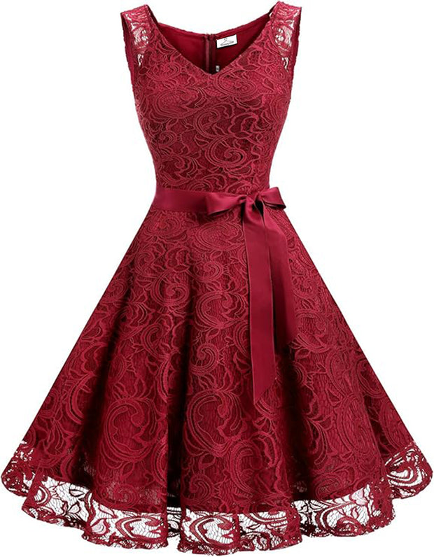 Dressystar Women's Lace Cocktail Dress Swing Bridesmaid  Formal Party Dress