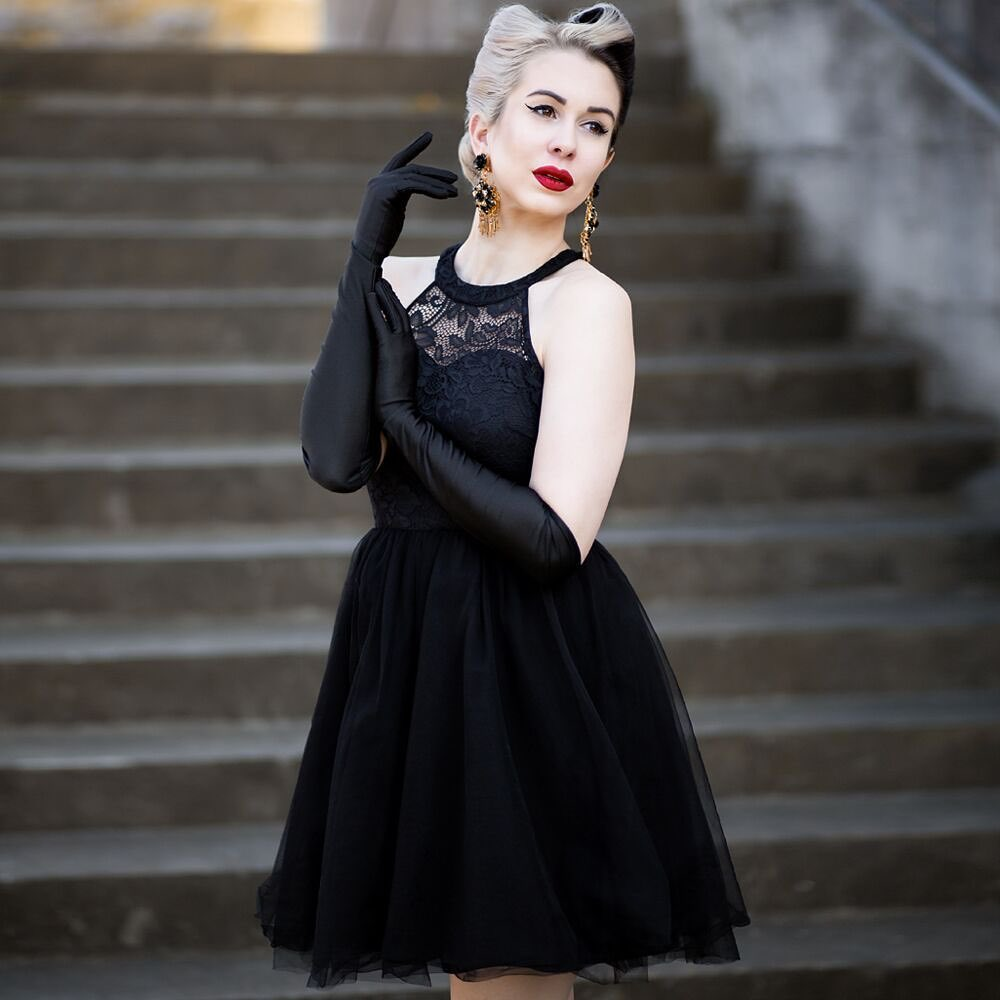 Dressytar Women Cocktail Party Dress Lace Black – Dressystar