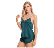 Dressystar Green Women Sexy Lingerie Set Satin Sleepwear for Summer