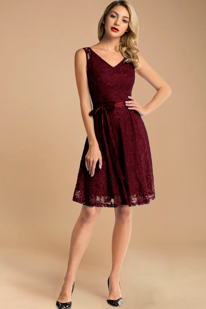 Lace Wedding Guest Dresses | Shop Best Seller for Wedding at dressystar.com   Tagged "Burgundy" Dressystar