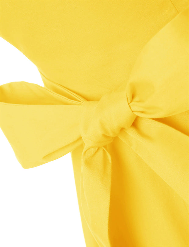 Yellow 1950s Vintage Dress Cap Sleeve