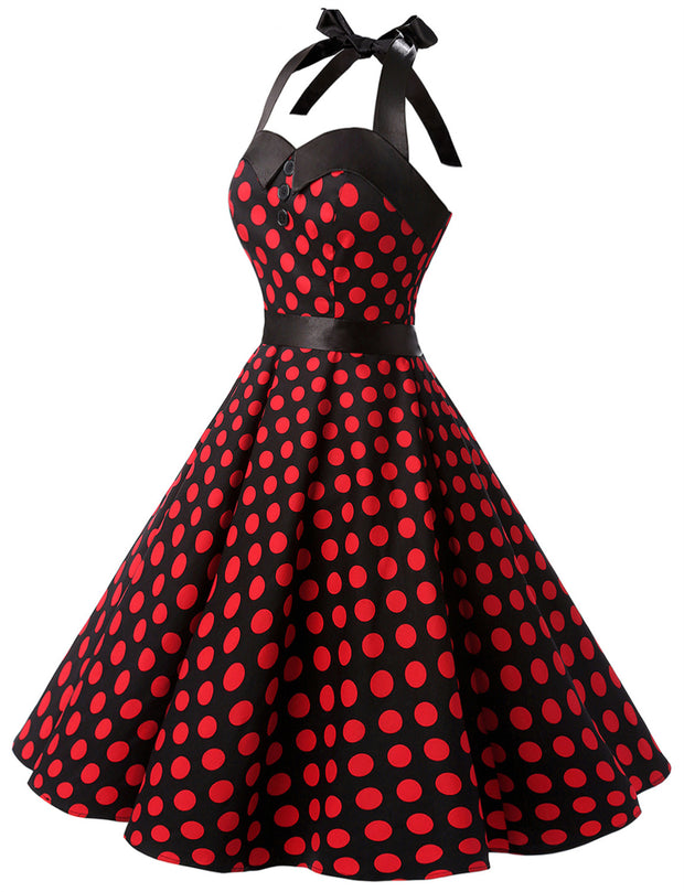 vintage polka dot dress Polka Dot Retro 50's 60's Vintage Dress – Dressystar