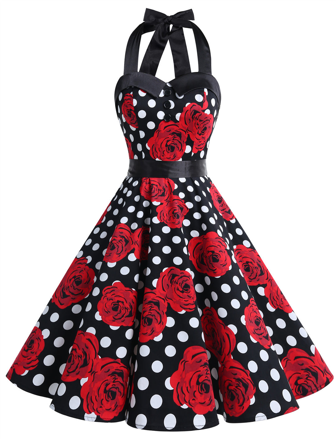 open lace back dress Women's Polyester Comic Print Retro Rockabilly Dress