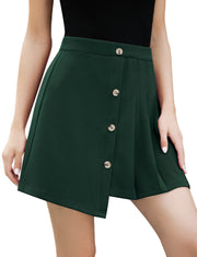 Dressystar Women Mini Pleated Skirt Basic Skirt Green