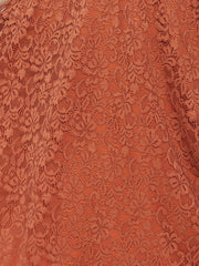 Caramel Brown Lace Asymmetrical Dress