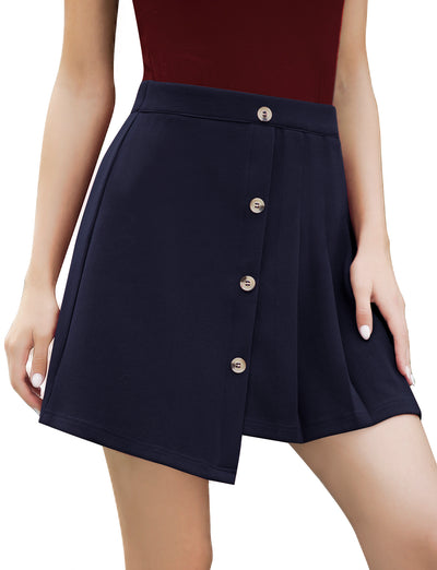 Dressystar Women Mini Pleated Skirt Basic Skirt Navy