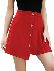 Dressystar Women Mini Pleated Skirt Basic Skirt Red