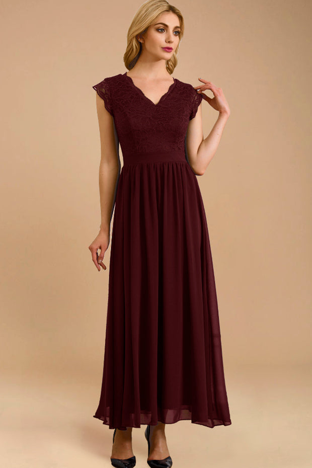 Dressystar Elegant V Neck Bridesmaid Dress Wedding Party Gown Burgundy Dressystar Elegant V Neck Bridesmaid Dress Wedding Party Gown Burgundy