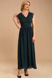 dressystar women's v neck sleeveless wedding party gown 0050 green more detail 2