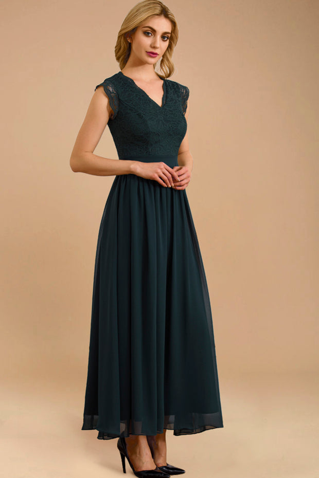 Dressystar Elegant V Neck Bridesmaid Dress Wedding Party Gown Dark Green Dressystar Elegant V Neck Bridesmaid Dress Wedding Party Gown Dark Green