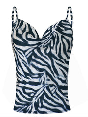 Summer Sexy Silky Casual Top Zebra Pattern