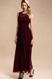 Dressystar women sleeveless maxi formal dress 0046 burgundy side
