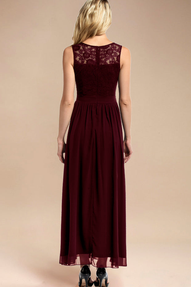 Dressystar women sleeveless maxi formal dress 0046 burgundy back