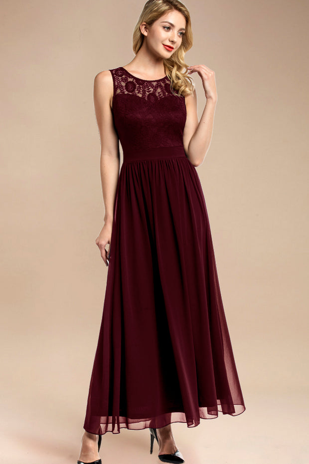 Dressystar women sleeveless maxi formal dress 0046 burgundy main