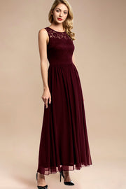 Dressystar women sleeveless maxi formal dress 0046 burgundy side