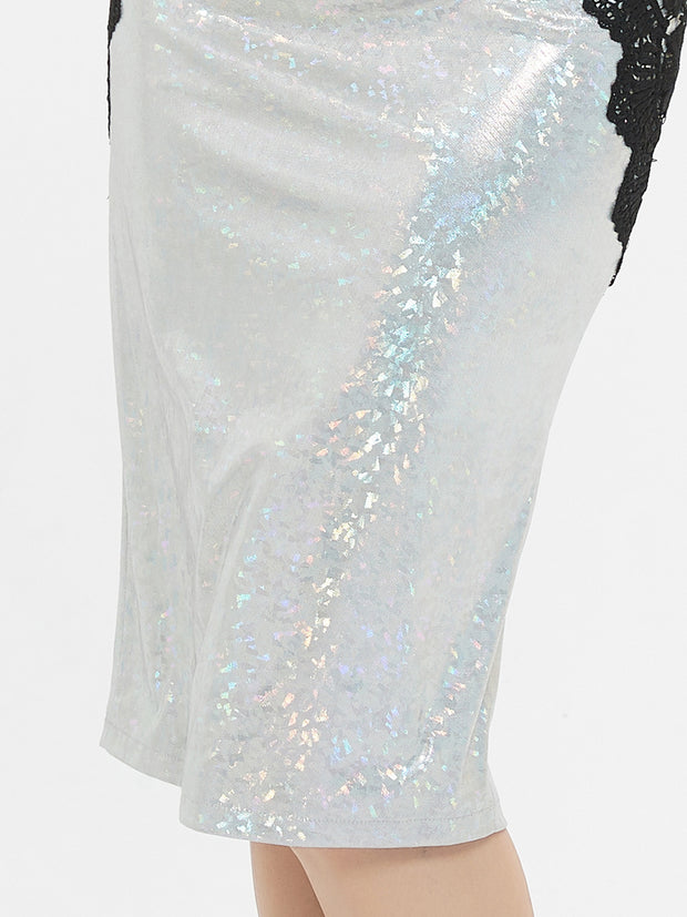 Shine On Me Silver Sequin Bodycon Midi Dress
